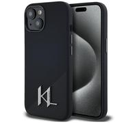 Étui Karl Lagerfeld Silicone Shadow Metal Initial MagSafe pour iPhone 15 noir