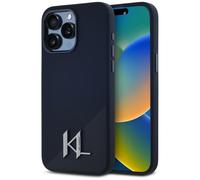 Étui Karl Lagerfeld Silicone Shadow Metal Initial MagSafe pour iPhone 15 Pro noir
