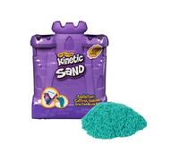 Spin Master Kinetic Sand, Castle Case avec 453 g de sable à modeler bleu sarcelle, bac de jeu multi-usage et conteneur de rangement, jouets sensoriels pour les enfants à partir de 3 ans, Jeu de sable