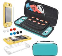 Étui Kit D'accessoires Compatible Avec Nintendo Switch Lite, 4 In 1 Coque Et Housse Transparente Et Protection Écran En Verre Trempé, Bleu[Hdm5235143]