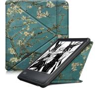 Etui - Kobo - Sage - Fleurs Vert - Cuir Synthétique - Support Intégré