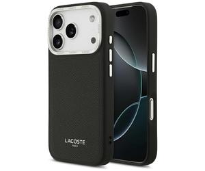Étui Lacoste Champs-Élysées Silver Logo MagSafe pour iPhone 17 Pro, noir