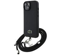 Étui Lacoste Iconic Petit Pique Crossbody Cord pour iPhone 15 noir