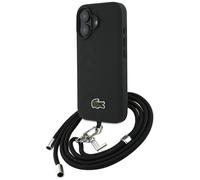 Étui Lacoste Iconic Petit Pique Crossbody Cord pour iPhone 16 noir