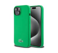 Étui Lacoste LCHMP15SSLON Silicone Microfibre Croc Logo MagSafe Vert - iPhone 15