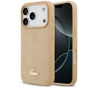 Étui Lacoste Nomograme Gold Logo pour iPhone 17 Pro, couleur beige