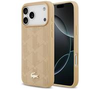 Étui Lacoste Nomograme Gold Logo pour iPhone 17 Pro Max, couleur beige