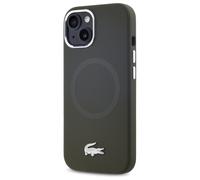Étui Lacoste pour iPhone 15 6.1 kaki étui rigide Silicone Croco Logo MagSafe
