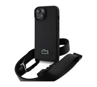 Étui Lacoste pour iPhone 15, Noir - Iconic Petit Piqué Crossbody