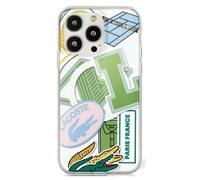 Étui Lacoste pour iPhone 15 Pro 6.1 vert étui rigide Double Layer Patch MagSafe