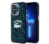 Étui Lacoste pour iPhone 15 Pro Max 6.7 bleu marine étui rigide Silicone Monogram Vintage Logo MagSafe