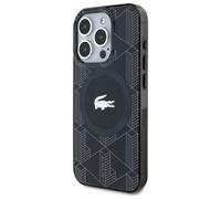 Étui Lacoste pour iPhone 15 Pro Max 6.7 noir étui rigide IML Blend Monogram MagSafe