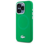 Étui Lacoste pour iPhone 15 Pro Max 6.7 vert étui rigide Silicone Croco Logo MagSafe