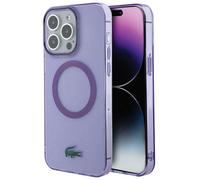 Étui Lacoste pour iPhone 15 Pro Max 6.7 violet étui rigide Transparent MagSafe