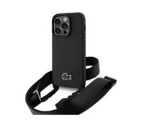 Étui Lacoste pour iPhone 15 Pro, Noir - Iconic Petit Piqué Crossbody