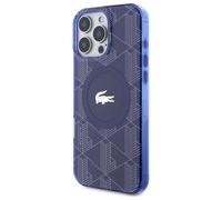 Étui Lacoste pour iPhone 16 Pro Max 6.9 bleu marine étui rigide IML Blend Monogram MagSafe
