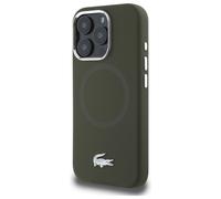 Étui Lacoste pour iPhone 16 Pro Max 6.9 kaki étui rigide Silicone Croco Logo MagSafe
