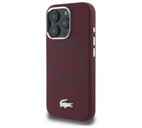 Étui Lacoste pour iPhone 16 Pro Max 6.9 rouge étui rigide Silicone Croco Logo MagSafe