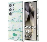 Étui Lacoste pour Samsung S24 Ultra S928 blanc étui rigide Logo Script MagSafe