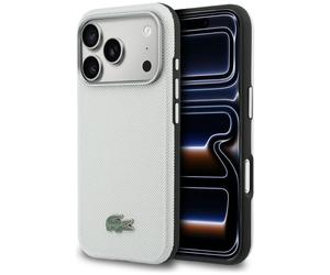 Étui Lacoste Semi Wrap Petit Pique pour iPhone 17 Pro Max, gris clair