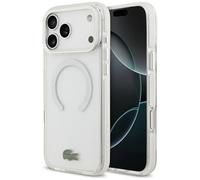 Étui Lacoste Shockproof Transparent Frosted MagSafe pour iPhone 17 Pro Max bia?y