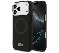 Étui Lacoste Silicone Metal Logo MagSafe pour iPhone 17 Pro Max noir
