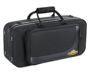 Étui Léger Lechgold pour Trompette Bb avec pistons Perinet, rembourrage thermique, poche extérieure, harnais sac à dos, rangement embouchure et accessoires, couleur noir.