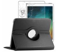 Etui Lenovo Tab M10 FHD PLUS (2e gen) Rotatif 360 PU Cuir + VERRE Trempé, Noir