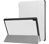 Etui Lenovo Tab4 10-X304F - 4G/LTE Smartcover pliable blanc Cuir Style avec stand - Housse coque de protection Lenovo Tab 4 10 X304F 10,1 pouces - Accessoires tablette pochette XEPTIO : Exceptional Smart case ! Blanc