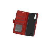Étui LG K22 Style Vintage avec Porte-cartes et Support Vidéo rouge