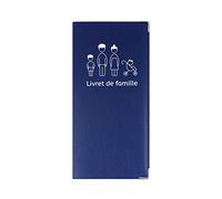 Etui livret de Famille Bleu Marine, Fabrication française, Simili Cuir, Porte Documents, Renfort métal