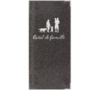 Etui livret de famille scintillant gris foncé made in France protège document