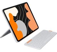 Logitech Flip Folio, étui Clavier pour iPad Pro 13 Pouces (M4) et iPad Air 13 Pouces (M2 et M3) (2024, 2025), Clavier FRA AZERTY Étui Bluetooth de Protection escamotable, multidispositifs - Gris pâle