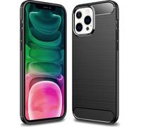 Etui look carbone NALIA pour iPhone 13 Pro, étui silicone noir