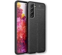 Etui look cuir NALIA pour Samsung Galaxy S22 Plus, Etui silicone noir anti-traces de doigts anti-dérapant anti-rayures anti-chocs, Housse de protection pour téléphone portable
