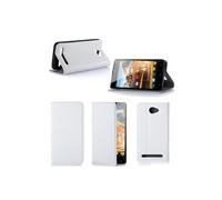 Etui luxe Archos 50 Neon / 50b Neon blanc Ultra Slim Cuir Style avec stand - Housse Folio Flip Cover coque de protection Archos 50 Neon blanche -