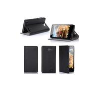 Etui luxe Archos 50 Neon / 50b Neon noir Ultra Slim Cuir Style avec stand - Housse Folio Flip Cover coque de protection Archos 50 Neon noire -
