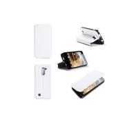 Etui luxe Archos 50C Neon blanc Ultra Slim Cuir Style avec stand - Housse Folio Flip Cover coque de protection Archos 50C Neon blanche - Accessoires