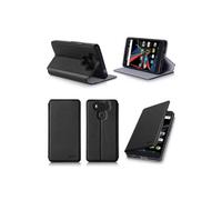 Etui luxe Archos Diamond 2 PLUS 4G noir 5.5 pouces Cuir Style avec stand - Housse Folio Flip Cover coque de protection Archos Diamond 2 Plus noire -
