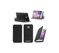 Etui luxe Archos Diamond PLUS 4G noir Ultra Slim Cuir Style avec stand - Housse Folio Flip Cover coque de protection Archos Diamond Plus noire -