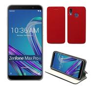 Etui Luxe Asus Zenfone Max Pro M2 Zb631kl 4g Rouge Ultra Slim Cuir Pu Avec Stand - Housse Coque De Protection Zenfone Max Pro M2 Smartphone 2019 - Accessoires Pochette Cover Xeptio Case