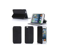 Etui luxe iPhone 6S 4.7 16/32/64 Go (Wifi/3G/4G/LTE) Ultra Slim noir Cuir Style avec stand - Housse coque de protection pour Apple iPhone 6S 4,7