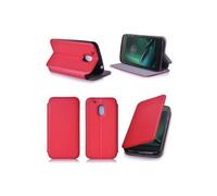 Etui luxe Lenovo Moto G4 PLAY 5 pouces 2016 rouge Ultra Slim Cuir Style avec stand - Housse Folio Flip Cover coque de protection (Motorola) Lenovo