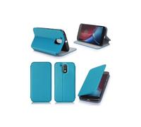 Etui luxe Lenovo Moto G4 PLAY 5 pouces 2016 turquoise Ultra Slim Cuir Style avec stand - Housse Folio Flip Cover coque de protection (Motorola)