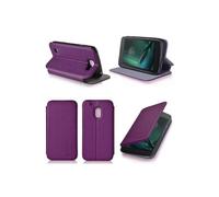 Etui luxe Lenovo Moto G4 PLAY 5 pouces 2016 violet Ultra Slim Cuir Style avec stand - Housse Folio Flip Cover coque de protection (Motorola) Lenovo