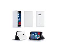 Etui luxe Microsoft Lumia 535 blanc Ultra Slim Cuir Style avec stand - Housse coque de protection Nokia Microsoft Lumia 535 blanche - accessoires