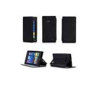 Etui luxe Nokia Lumia 735 4G Dual Sim noir Ultra Slim Cuir Style avec stand - Housse Folio Flip Cover coque de protection Nokia 730/735 3G/Wifi -