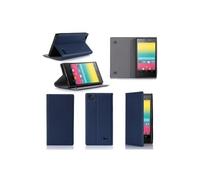 Etui luxe Orange Soshphone 4G/LTE bleu 16 Go Ultra Slim Cuir Style avec stand - Housse Folio Flip Cover coque de protection Orange Sosh Phone 4G