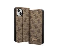Étui Folio pour iPhone 14 Imprimé 4G Tendance Guess Marron
