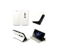Etui luxe Pour Sony Xperia XZ2 4G blanc Ultra Slim Cuir Style avec stand - Housse coque de protection Pour Sony XZ2 Dual Sim smartphone 2018 -